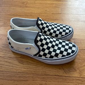 Black and white checkered Vans